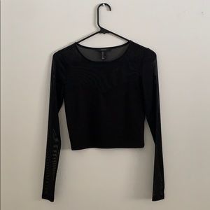 Mesh detail crop top